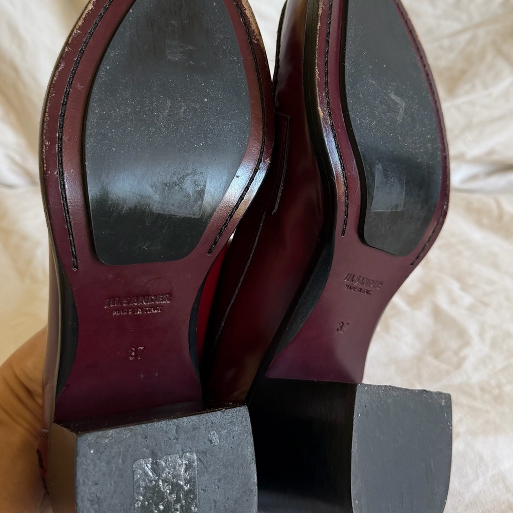 Jil Sander Burgundy/oxblood Leather Loafers size 37 - Picture 10 of 14